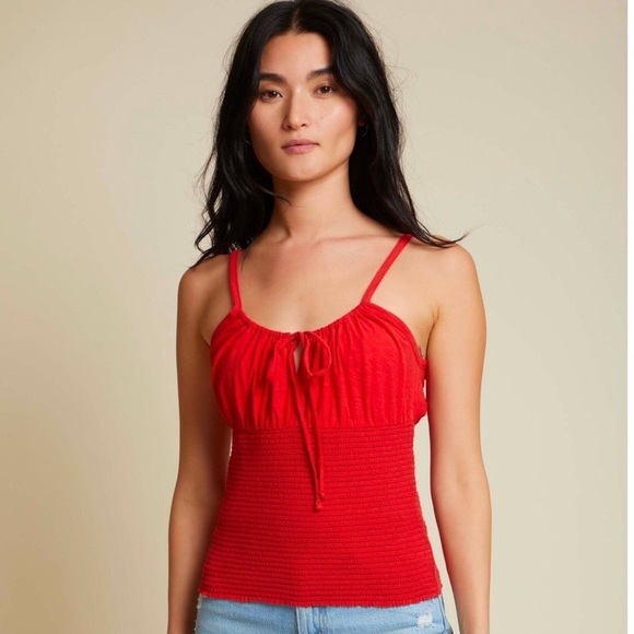 Nation LTD Smocked Top Size Small 100% Pima Cotton - Picture 2 of 6